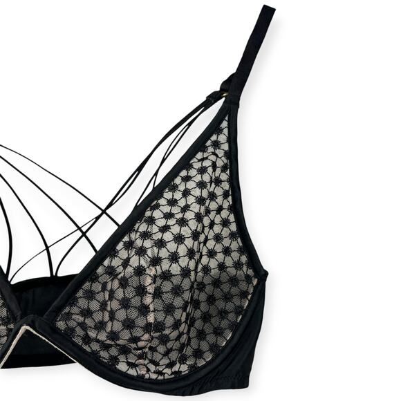 Victoria Secret Luxe Starburst Sheer Bra 34D/D75 Unlined Wired Demi Side Closure - Picture 15 of 15